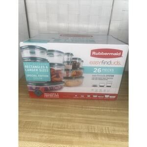 New RUBBERMAID 26-pc. Easy Find Lids Food Storage Container Set Special Edition